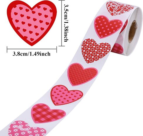 Elcoho 600 Pieces Multicolor Self-Adhesive Heart-Shaped Stickers Valentine's Day Heart Stickers for Valentine's Day or Wedding Decorations in Saudi Arabia