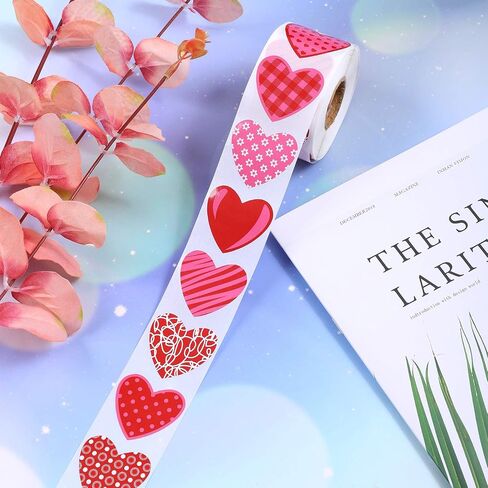 Elcoho 600 Pieces Multicolor Self-Adhesive Heart-Shaped Stickers Valentine's Day Heart Stickers for Valentine's Day or Wedding Decorations in Saudi Arabia