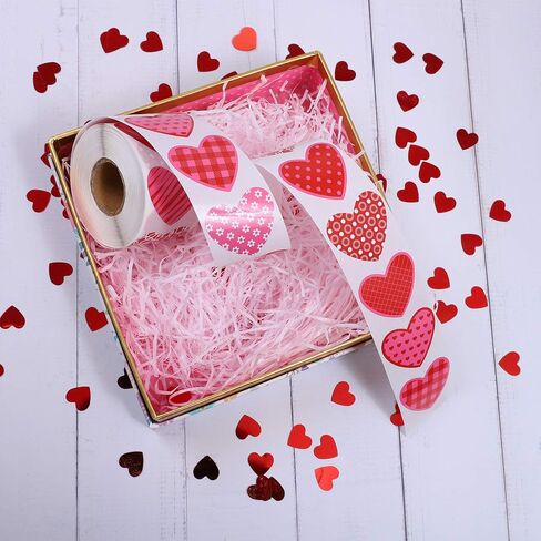 Elcoho 600 Pieces Multicolor Self-Adhesive Heart-Shaped Stickers Valentine's Day Heart Stickers for Valentine's Day or Wedding Decorations in Saudi Arabia