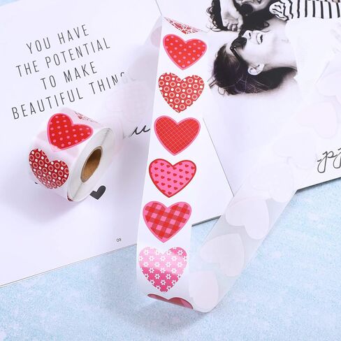 Elcoho 600 Pieces Multicolor Self-Adhesive Heart-Shaped Stickers Valentine's Day Heart Stickers for Valentine's Day or Wedding Decorations in Saudi Arabia