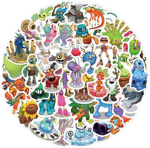 Monster Stickers 60pcs Waterproof for Laptop,Skateboard,Water Bottles,Computer,Phone, Guitars for Teens Boy and Girl in Saudi Arabia