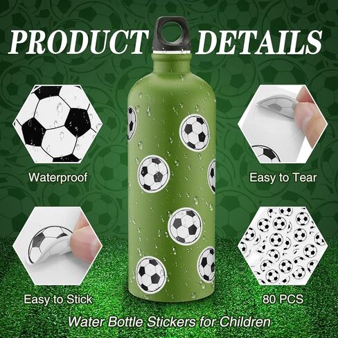80 Pcs Soccer Party Sports Stickers Packs Game Decor 2022 World Cup Football Cheer Stuff, Vinyl Water Bottle Sticker, Teen Room Wall Decoration, Planner Reward Pride Stickers for Boys Girls in Kuwait