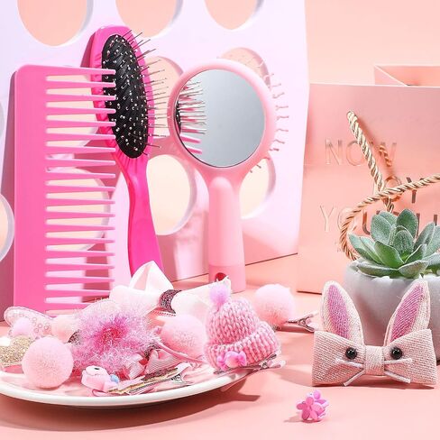 YoungJoy 21 Pcs Doll Hair Play Hair Styling Accessories Hair Brush Set Pink Seriesl Doll Hair Beauty Hair Care Tools Compatible with 18 and 14 Inch Dolls The Doll and Other Doll Item(Style 4) in Saudi Arabia