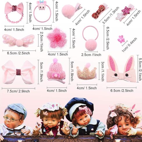 YoungJoy 21 Pcs Doll Hair Play Hair Styling Accessories Hair Brush Set Pink Seriesl Doll Hair Beauty Hair Care Tools Compatible with 18 and 14 Inch Dolls The Doll and Other Doll Item(Style 4) in Saudi Arabia