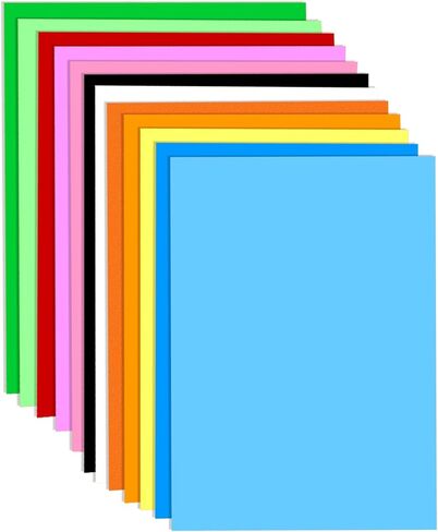 بطاقات ملونة - 60 ورقة 12 ورق بطاقات A4 متعدد الألوان، ورق بطاقات ملون ثقيل الوزن 250 جرامًا لكل متر مربع، ورق طباعة مزدوج سميك لصناعة الأعمال اليدوية، قطع الورق، سجل القصاصات، ديكورات الحفلات in Kuwait