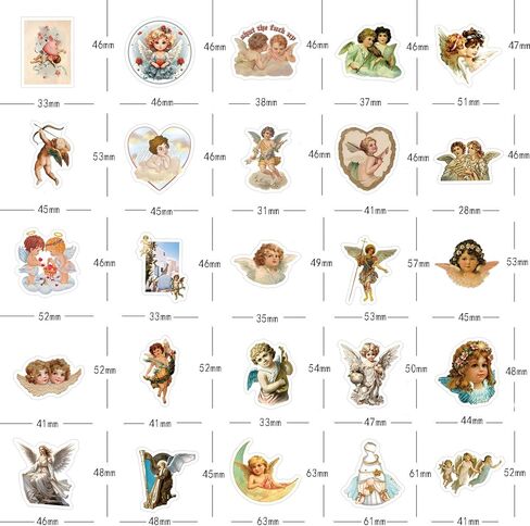 73 قطعة من ملصقات الرسوم المتحركة اللطيفة المقاومة للماء على شكل ملاك عتيقة للأطفال والبنات والأولاد والمراهقين والبالغين لأعياد الميلاد والهالوين لوازم تزيين الحفلات المفضلة لزجاجة المياه والكمبيوتر المحمول والدراجة in Kuwait