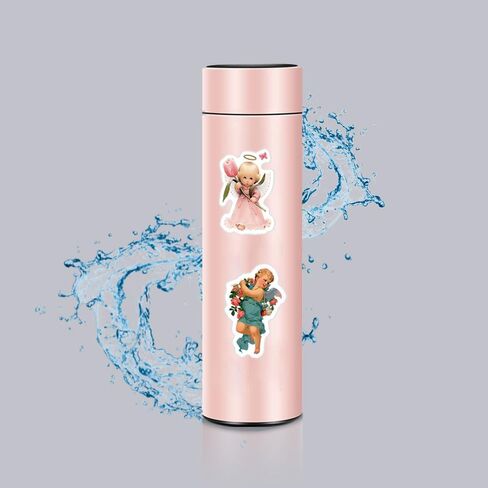 73 قطعة من ملصقات الرسوم المتحركة اللطيفة المقاومة للماء على شكل ملاك عتيقة للأطفال والبنات والأولاد والمراهقين والبالغين لأعياد الميلاد والهالوين لوازم تزيين الحفلات المفضلة لزجاجة المياه والكمبيوتر المحمول والدراجة in Kuwait