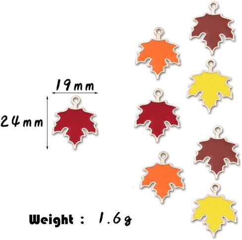 Morofme 48pcs الخريف سحر مابل ليف سحر المعلقات سبيكة المينا الخريف سحر لعيد الشكر صنع المجوهرات DIY سوار الإسورة قلادة القرط المفاتيح النتائج الحرفية in Kuwait