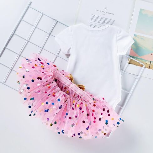 طقم ملابس للفتيات الصغيرات لعيد الفصح الأول بأكمام قصيرة مكون من 3 قطع تنورة مقاس 0-24 شهرًا in Kuwait