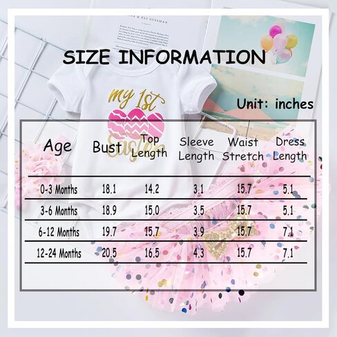 طقم ملابس للفتيات الصغيرات لعيد الفصح الأول بأكمام قصيرة مكون من 3 قطع تنورة مقاس 0-24 شهرًا in Kuwait