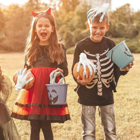 8 قطع من أيدي الزومبي للهالوين يد بلاستيكية وهمية هيكل عظمي واقعي للهالوين زينة دعائم منزل مسكون in Kuwait