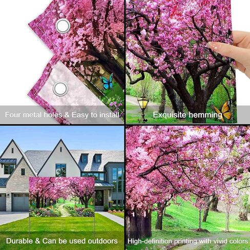 8X6ft Spring Scenery Photography Backdrop Garden Flowers Tree Path Landscape Women Kids Party Decorations Wedding Newborn Photo Booth Banner in Saudi Arabia