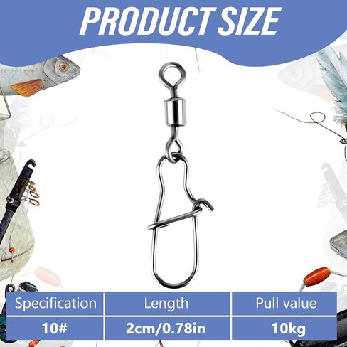 Giantree 25 Pcs Fishing Snap Swivels, High Strength Fishing Swivels Snaps Ball Bearing Swivels with Stainless Steel Saltwater Swivels Fishing Freshwater Tackle Corrosion Resistant Black Nickelized in Saudi Arabia
