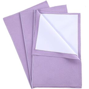 Gjinxi 3PCs Jewelry Polishing Cleaning Cloth, Purple Flannel Jewelry Polishing Cloth Cleaner Cloth for Tarnish Remover, Jewelry Cleaner Cloth for Sterling Silver Gold Platinum Polish Cloth 25 * 16cm