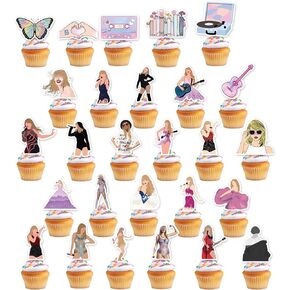 27Pcs Cupcake Toppers, Brithday Cake Decorations, Music Cake Topper, Party Cake Topper Birthday Cake Toppers, Cupcake Toppers for Singer Birthday Party Supplies in Saudi Arabia