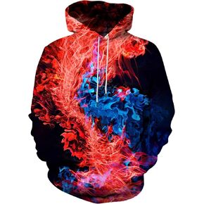 Yasswete Unisex Men's and Women's Novelty Hoodies 3D Fashion Digital Print Pullover Hooded Sweatshirts with Pockets