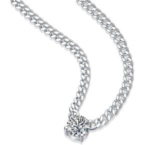 14K Gold Tennis Necklace with VS1 1.2 Carat Diamond, Comprised of Four 0.3 Carat Diamond- Luxurious Collarbone Chain - Premium Necklace Gift Choice - Pass Diamond Tester