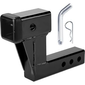 50650 Trailer Hitch Riser with 6" Drop/Rise Adjustment Trailer Hitch Adapter with 5/8" Hitch Pin Compatible for Most 2" Hitch Receivers and Most Vehicles of Different Types - 2 Year Warranty