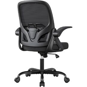 Tall Drafting Chair with Lumbar Support and Footrest Ring, Supportive Tall Extended Height Ergonomic Desk Chair for Home Work, Breathable Tall Mesh Office Chair with Flip up Arms(Black)