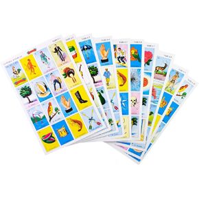 Original Loteria Bingo Game Set in Spanish, Mexican Loteria for 10 Players - 10 Boards and Full Deck of Cards