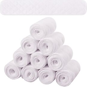 Toulite 10 Pcs Cotton Bra Liners Rectangle Under Bra Pads 3 Layer Bra Sweat Liners for Women Sweating Supplies