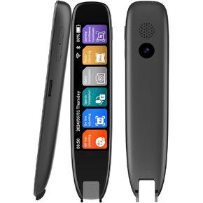Scan Reader Pen, OCR Digital Translation Pen Scanner 142 Language Translator Device Support Text Extract Intelligent Recording Scanner Pen with Touch Screen for Businessmen Students Adults
