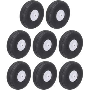 MECCANIXITY RC Airplane Wheels 1.97 x 0.69 x 0.1 RC Airplane,Aircraft PU Sponge Wheels,Tire Tail Wheel RC Aircraft Foam Wheel Replacement for DIY RC Model Plane Aircraft Pack of 8