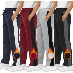 Resinta 4 Pack Boys Joggers Fleece Sweatpants with Pocket and Drawstring Soft Youth Active Athletic Fleece Jogger
