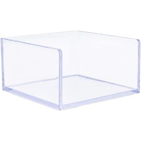 NatSumeBasics White Sticky Note Holder 3x3 Inch Self Stick Notes Cube Dispenser PS Notepad Cards Memo Holder Case for Office Home School Desk Organizers (White)