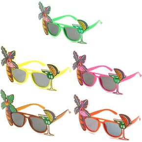 3 Pcs Flamingo Hawaiian Theme Sunglasses Novelty Party Sunglasses for Luau Tropical Party,Hawaiian Themed Eyeglasses (Flamingo)