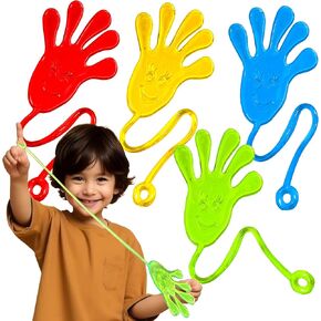 40Pcs Large Sticky Hands Party Favors Pack, 9 inches in Total Length, Party Favors, Gifts For Birthday, Goodie Bag Classroom Prizes Christmas Stocking Stuffer, 4 colors (Sticky Hands)