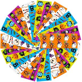 kortes 100-Sheets Kids Halloween Stickers Over 1320pcs for Kids and Adult, Vinyl Waterproof Halloween Pumpkin Stickers for Halloween Gifts and Kids Halloween Party Favors
