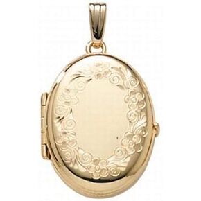 PicturesOnGold.com 14K Gold Filled 4-Page Photo Oval Locket - 3/4 Inch X 1 Inch