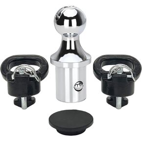 60638 Puck System Gooseneck Hitch Ball Kit Compatible with Dodge Ram 2500 3500 2013-2024, 2-5/16 Inch Gooseneck Ball with 2 Gooseneck Safety Chain Anchors (38000 lbs GTW/ 9500 lbs VTW)
