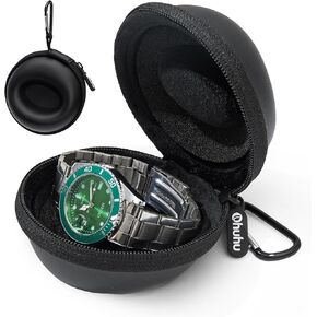 Ohuhu Watch Travel Case for Men Portable Single Watch Box and Storage Organizer for Wristwatches and Smart Watches Heightened Version up to 56mm Gifts