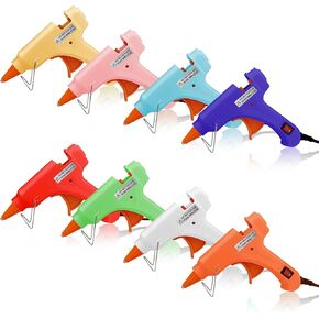 Mini Glue Gun for School Project Small Hot Glue Gun for Kids Craft Glue Gun Kit for DIY Small Craft Projects and Home Quick Repairs, Multicolor (8Pcs, 20Wattes)