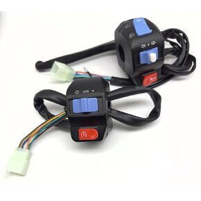 Chinese Scooter Waterproof Aluminum Right Side Handle Disc Brake Switch + Left Drum Brake Swith Control Assembly for Disc/Drum Brake System GY6 50cc 125cc 150cc