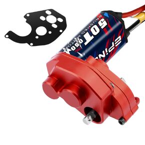 for SCX24 Motor and Transmission Gearbox 66T 050 Motor All Metal Complete Transmission for SCX24 AX24 1/24 RC Crawler Upgrade (Red)