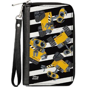 Buckle-Down Women's PU Zip Around Wallet Rectangle-Wall-E, 7.5"x4.5"