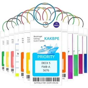 Luggage Tags for Suitcases, Carnival Cruise Ship Essentials Tag Holders 12 Packs