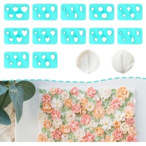 TAINSKY Flower Petal Polymer Clay Cutters - 12 Shapes Clay Earring Cutters with Petal Press Polymer Clay Molds, Flower Petals Clay Cutters for Earrings Making, Clay Cutters for Polymer Clay Jewelry