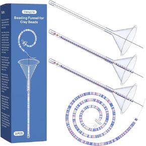 VansyLife Beading Funnel for Clay Beads, 3 PCS Clay Bead Necklace and Bracelet Making Kits, Easily Control The Color, Sequence, and Quantity of Stringing Clay Beads