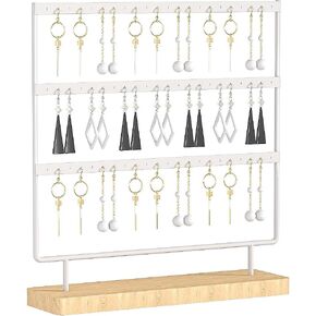 Earring Holder Organizer,Pierced Large Earrings Display Stand For Selling,Small Stud Earring Organizer Rack,Hoop Earring Storage Hanger Tree (Black, 3 tier)