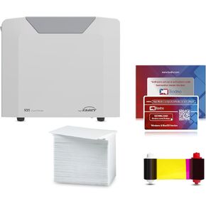 Bodno Seaory S25 Single Sided ID Card Printer & Complete Supplies Package ID Software and Camera - Bronze Edition