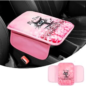 Upgraded Universal Car Center Console Cover, Microfiber Leather Armrest Cover with Storage Bags, Car Armrest Cushion, Comfortable and Durable Interior Accessory for Most Vehicles, Colorful Marble