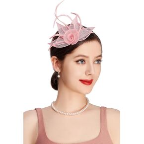 BABEYOND Fascinators Hats for Women - Tea Party Hat Kentucky Fascinator Derby Feather Flower Hair Clip Bridal Wedding