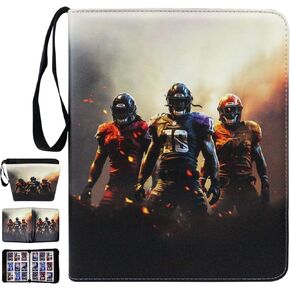 Football Card Binder, 2024 Sports Trading Card with Sleeves Holder Album, 900 Pockets Rugby Card Holder Sheets Display Storage Protectors for Collectors Boys and Girls Gift