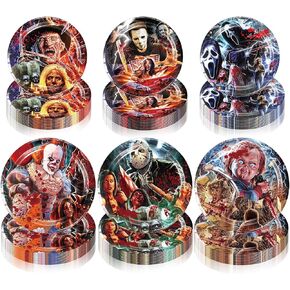 ANYMONYPF 60 قطعة من لوازم حفلات أعياد الميلاد لفيلم الرعب، أطباق الهالوين للاستعمال مرة واحدة، ديكورات حفلات الهالوين لديكورات حفلات الرعب in Kuwait