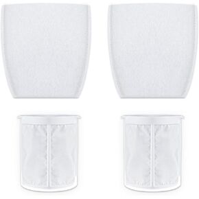 KEEPOW 10+2 pack Cloth Vacuum Filters for Makita T-03193 Compatible with Makita Cordless Vacuums Models XLC02ZB, XLC02ZW, XLC02RB1W, XLC02R1B, LC01Z, BCL180W(10pcs Filters+2pc Pre-filters)