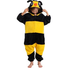 ATOZ Unisex Children Animal Bee Onesie, Halloween Costume Pajamas Christmas Cosplay Sleepwear For Boys Girls